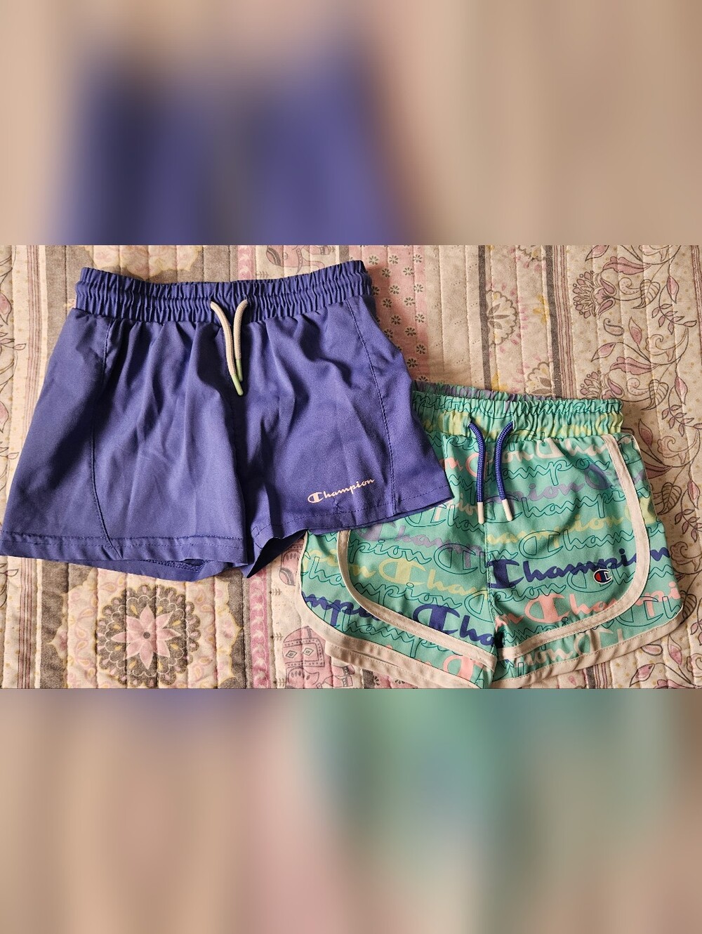Champion 2 Pair Blue and Teal Girls' Shorts Size 5/6